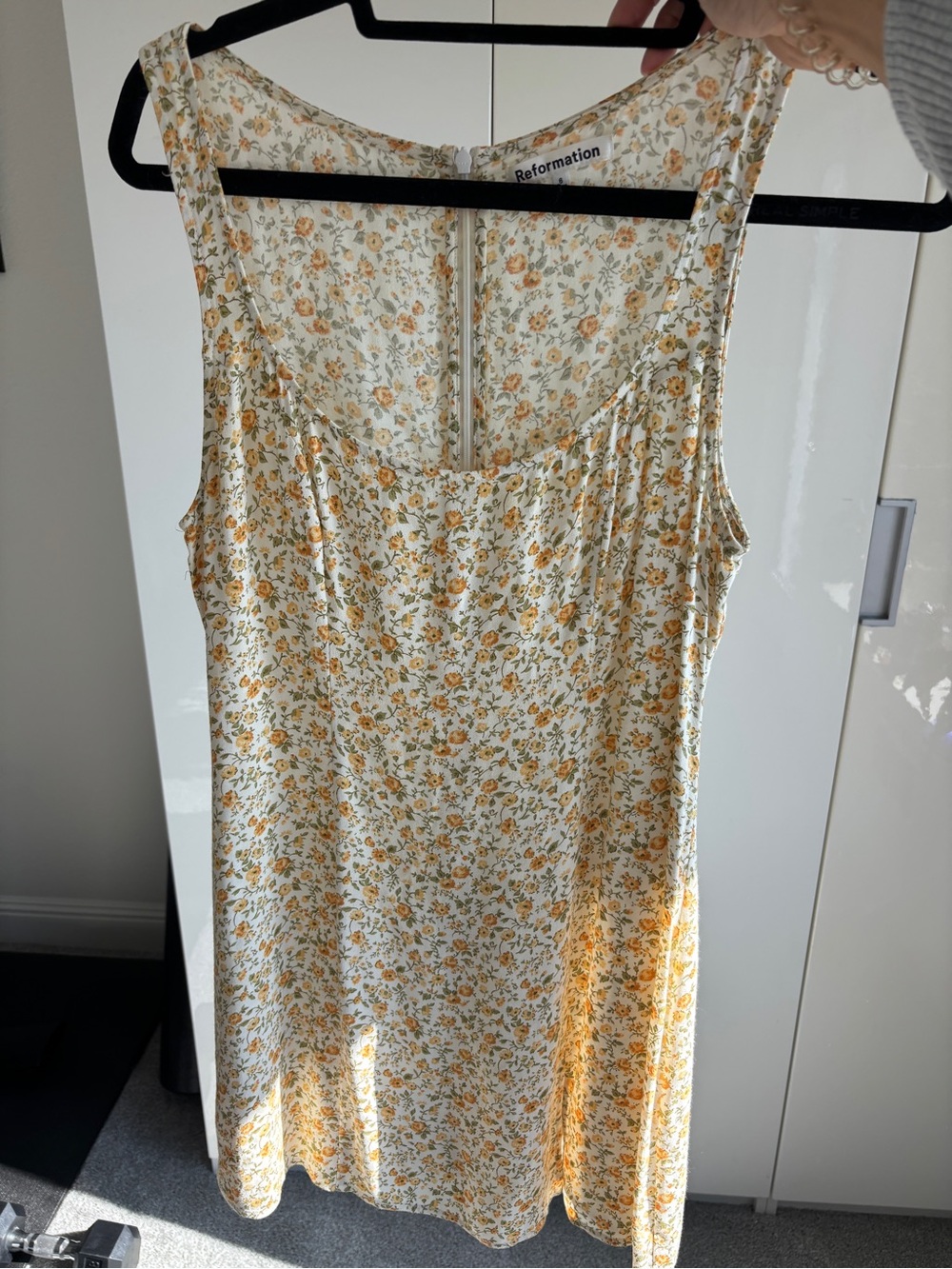 Reformation Noha White and Yellow Floral Mini Dress